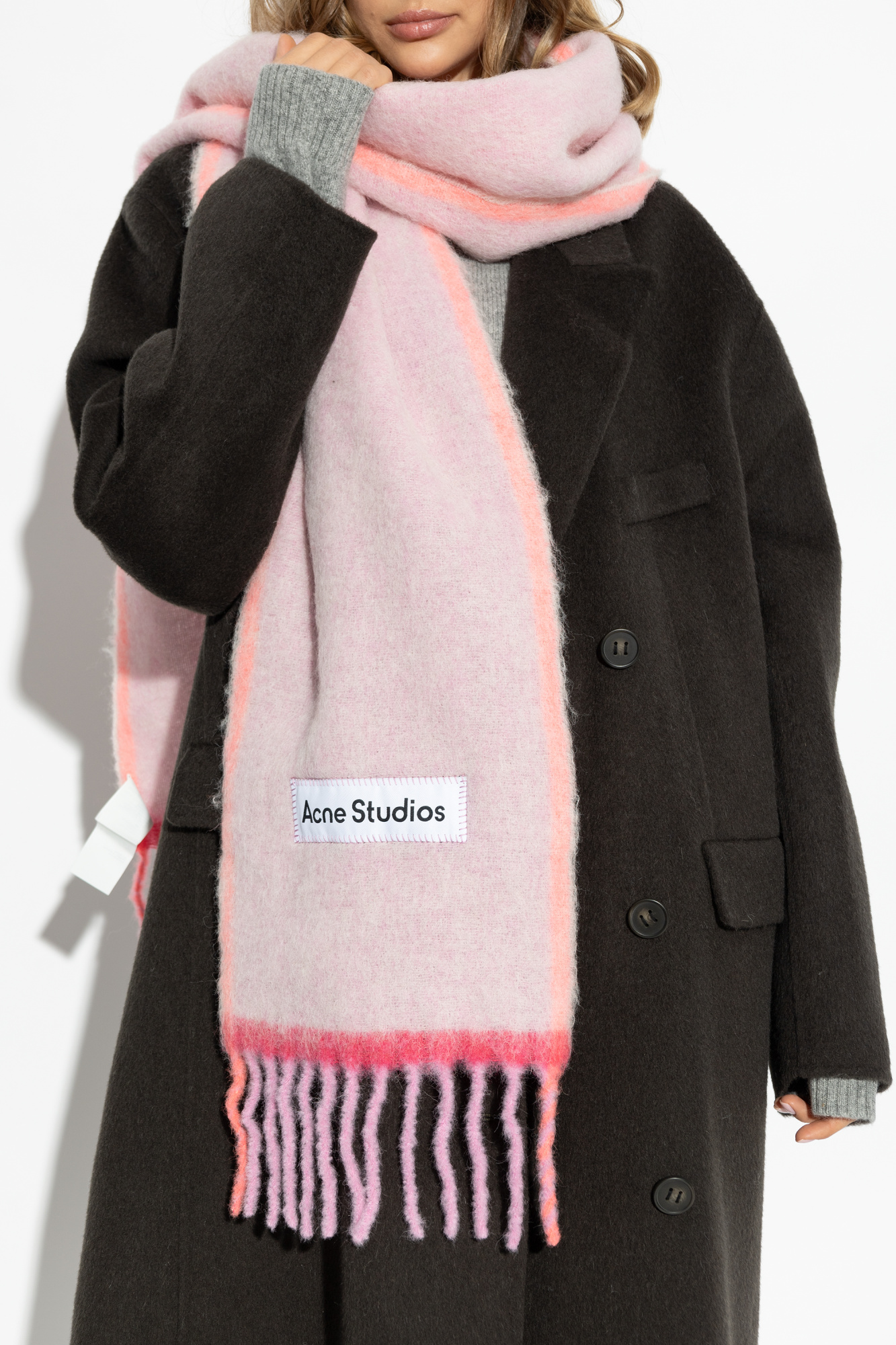 Pink Scarf with logo Acne Studios - SchaferandweinerShops Guam